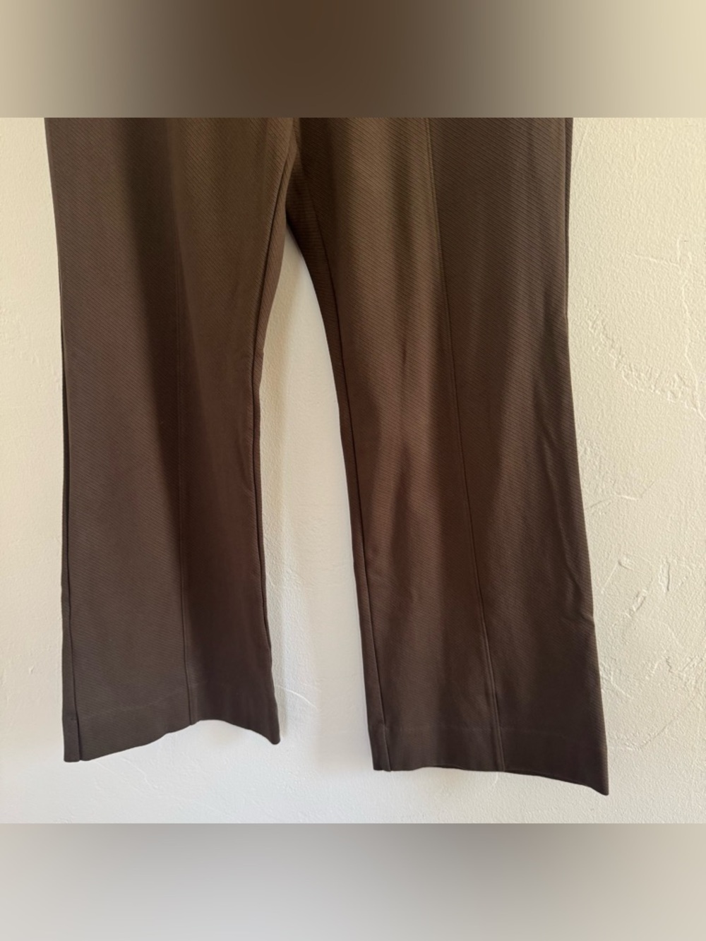 Cabi Academy Trousers Wide Leg High Rise Rib Ponte Olive Green Wren 4132R - Picture 6 of 13